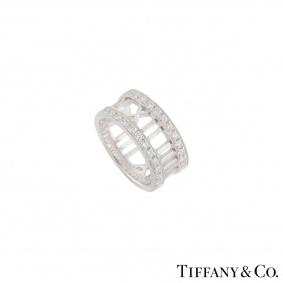 Tiffany & Co. White Gold Diamond Atlas Ring 0.75ct G+/VS+